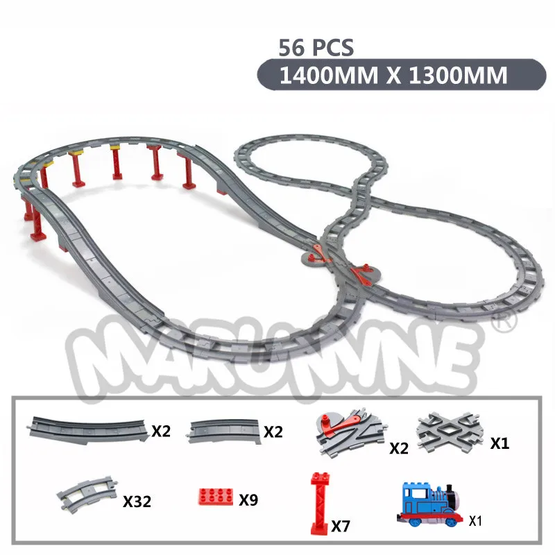 MARUMINE Duplo Ttain Track Railway Transport сборный мостовой автомобиль 56-68 шт Набор строительных блоков большой размер треков кирпичи