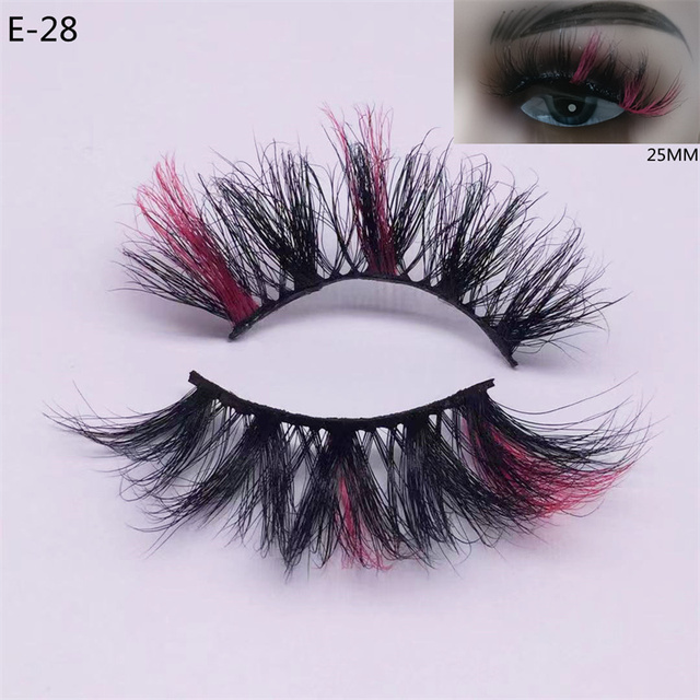 3D Mink Eyelashes Colorful 100% Mink Lashes Mix Color Pink Blue Red White False Eyelashes Fluffy Soft Cilias Vendor