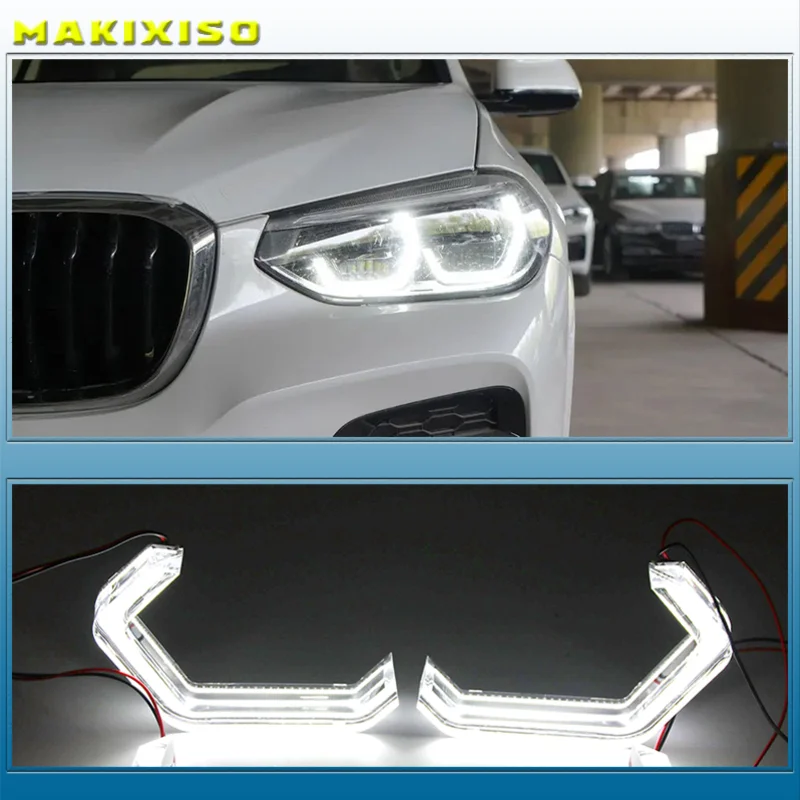 

LED Angel Eyes M4 Style Iconic For BMW 2 3 4 Series F30 F31 F32 F34 E90 E60 F10 F80 F82 F83 Xenon/Halogen Lens Headlight DTM DRL