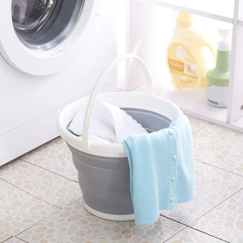 

Cross Border Outdoor Foldable 10 L Fishing Bucket with Handle Circle Car Washing Bucket Household Multi-functional Flower Wateri