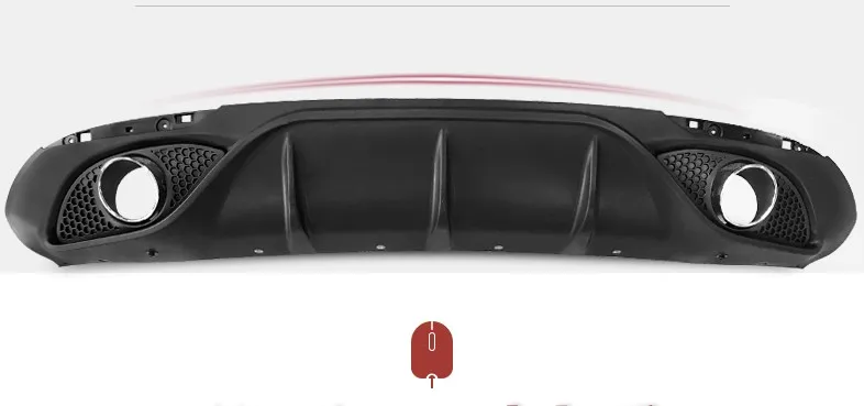 black Задний бампер для губ Диффузор с выхлопной для Alfa Romeo Giulia Sedan 4 двери Quadrifoglio TI черный PP - Цвет: black