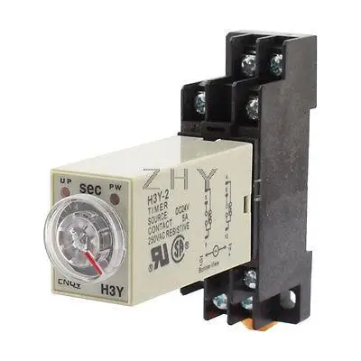 

Rotary Knob Control DC 24V 8Pin DPDT 0-10 Seconds Power on Delay Timer Relay
