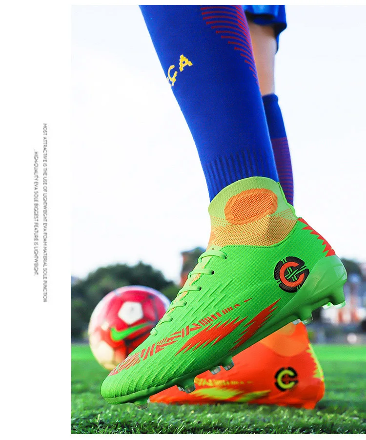 Обувь для мальчиков, Детские тренировочные футбольные кроссовки, футбольная обувь, Крытый газон, мужские высокие футбольные ботинки, оригинальные футбольные бутсы