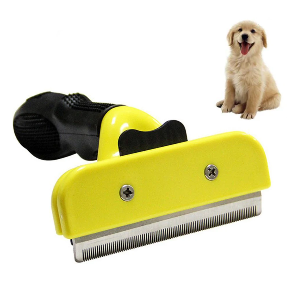 

Pet Dogs Cats Grooming Tool Soft Handle Stainless Steel Brush Soft Handle Hair Removal Comb Hair Trimmer Combs For Fur Cleaning