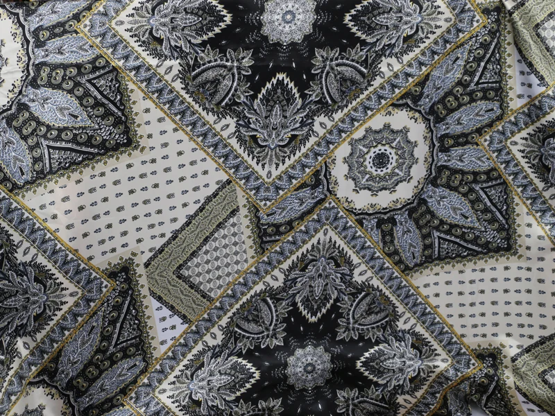 1 Meter x 1,48 Meter weicher Patchwork-Satin-Stoff für Schal- und Kleiderfutter, DIY-Material – Detail 5