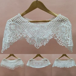 F3MD Women Summer Sweet Lace Sunscreen Shawl Wrap Hollow Crochet Floral Wedding Cover Up Shrug Scarf Bridal Prom Bolero Cape