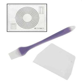 

1Set Silicone Baking Mat with Scale Rolling Dough Pad Kneading Dough Mat Non Stick Pastry Black+White