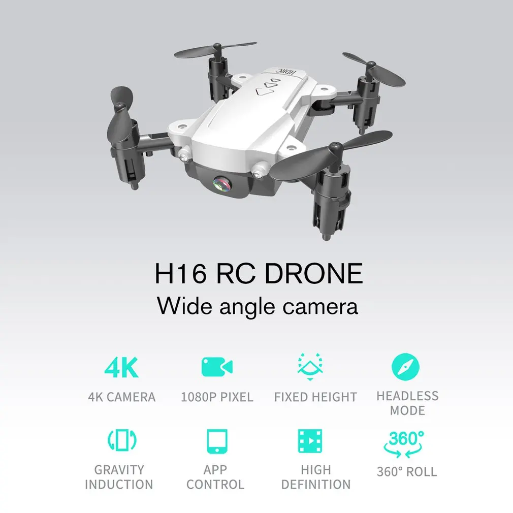 H16 складной RC WiFi FPV Дроны с HD камерой RC вертолет самолет высота удержания воздушные видео игрушки для детей