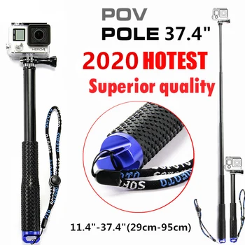 

SnowHu 37'' Extendable Handheld POV Pole Telescopic Monopod Stick For GoPro Hero 8 7 6 5 4 3 For Sjcam eken h9 For Yi 4K camera