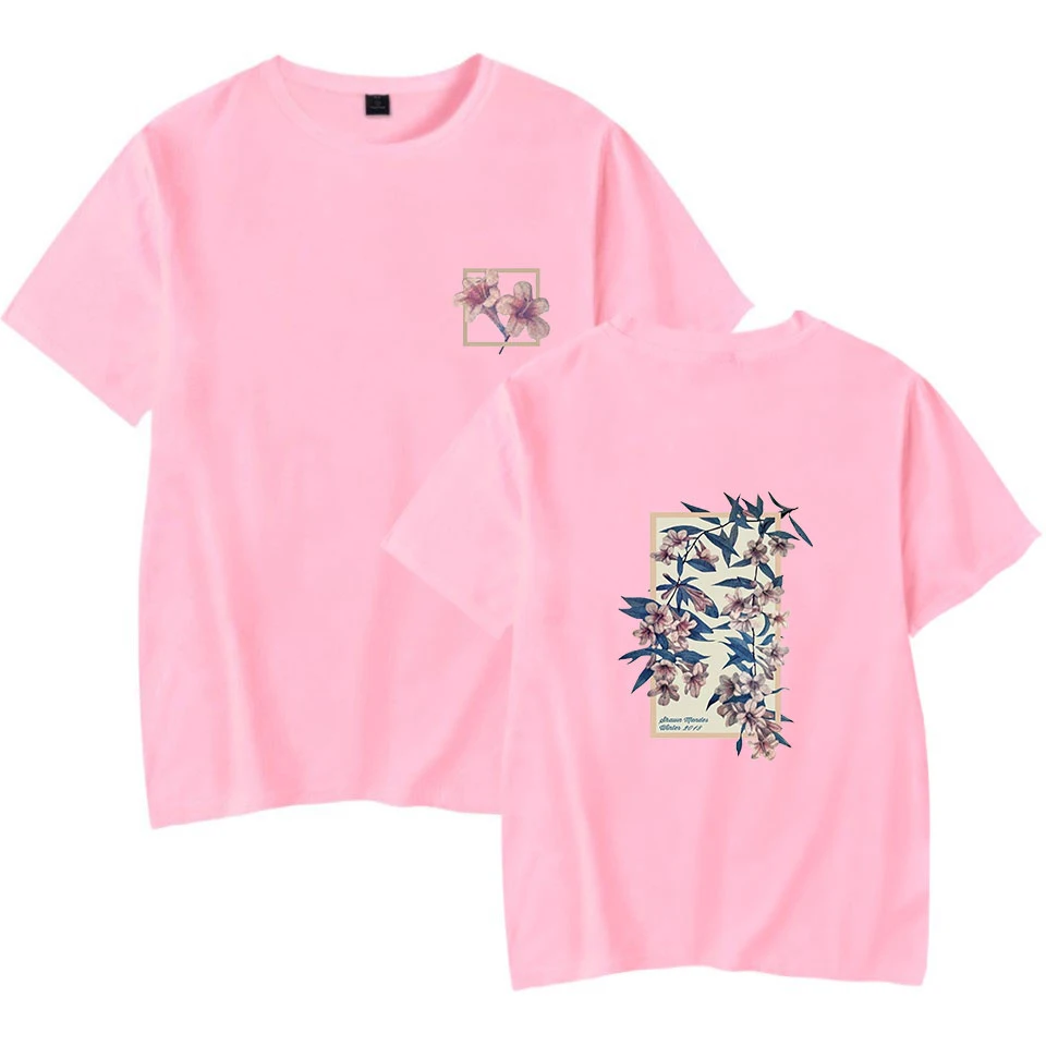 SHAWN men DES Flower Raglan Harajuku футболка женские и мужские топы с коротким рукавом Футболка Повседневная K-pop размера плюс футболка Прямая поставка