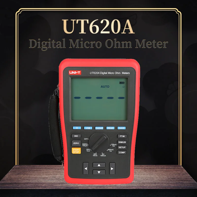 

UNI-T UT620A DC Low Resistance Tester Digital Micro Ohm Meters 60000 Counts Display High/Low Limit Alarm USB Interface