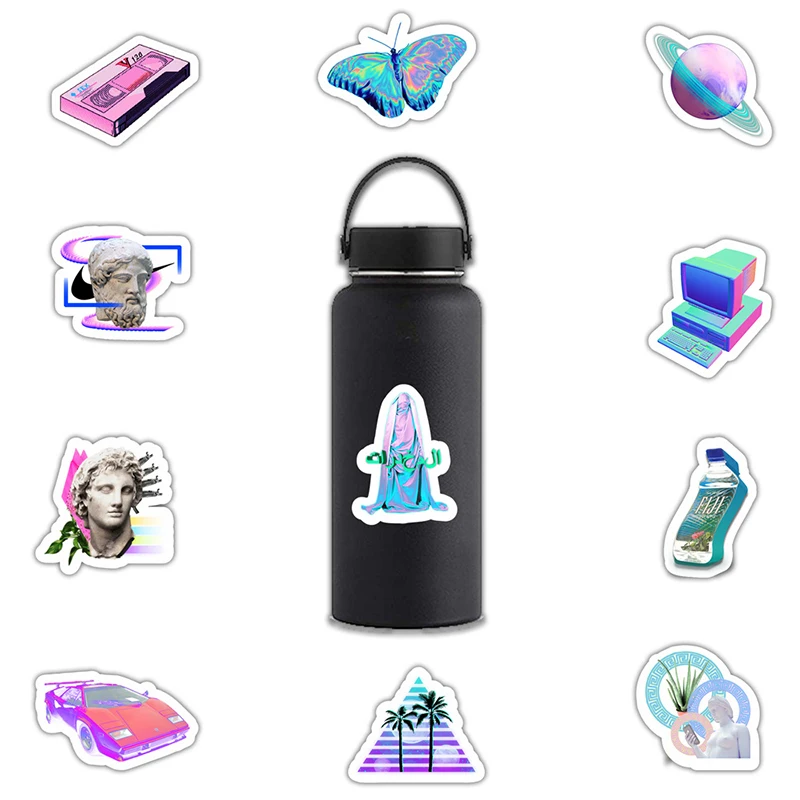 50 шт. Vaporwave художественная наклейка для ноутбука, компьютера, скейтборда, багажа, холодильника, ноутбука, игрушечный шлем, мультяшная наклейка s F5