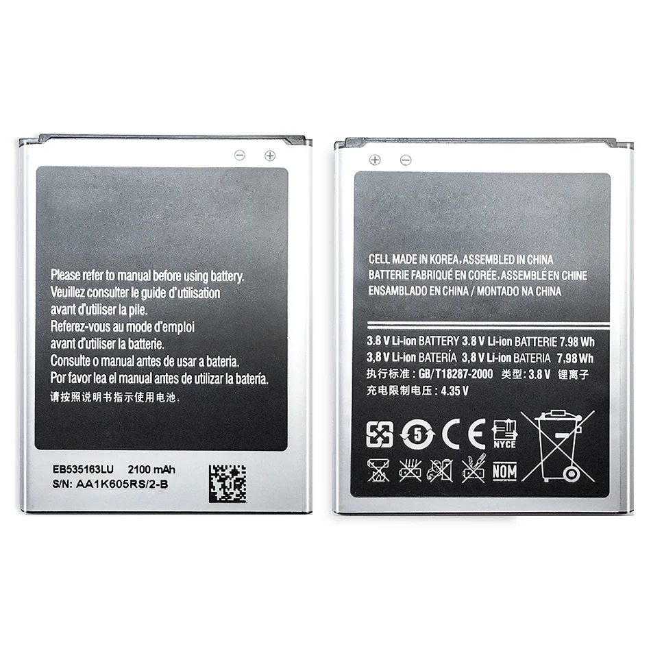 Для samsung Galaxy I9082 батарея EB535163LU для samsung I9080 батарея J7 Neo I9118 I9060 запасная батарея 2100 мАч