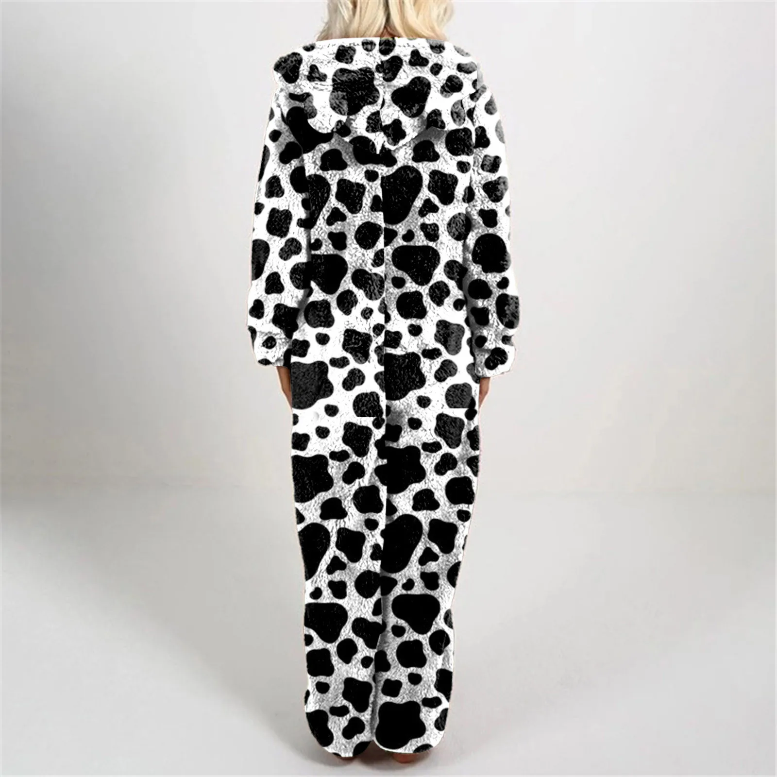 Autumn Winter Animal Leopard Tiger Print Onesies Women Long Sleeve Pajamas Hooded Jumpsuit Warm Plush Fleece Sleepwear Pijama