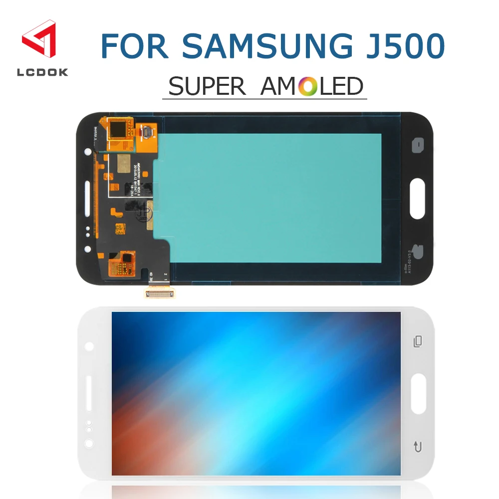 J500 супер Amoled ЖК-для Samsung Galaxy J5 J500 J500F J500M J500H ЖК-дисплей кодирующий преобразователь сенсорного экрана в сборе части панели