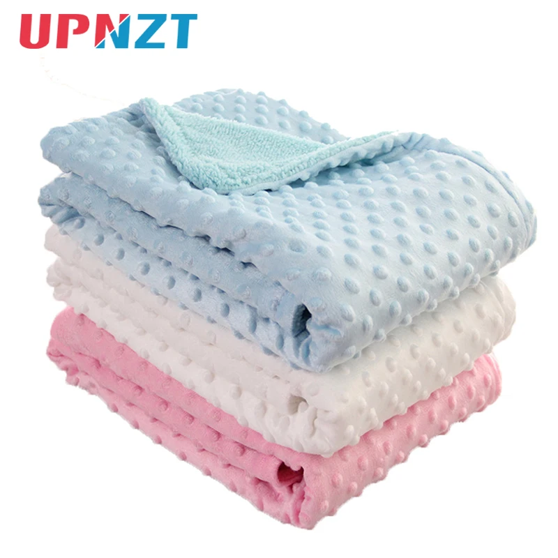 

102*76CM Baby Blanket & Swaddling Newborn Thermal Soft Fleece Blanket Solid Bedding Set Cotton Quilt Infant Wrap sleepsack