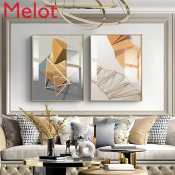 

Geometric Symbol Modern Minimalist Living Room Decorative Painting Sofa Background Wall Hanging Abstract American Light