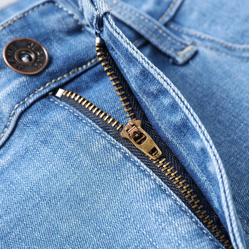 Autumn Winter Men's Business Jeans Plus Size 42 44 46 Stretch Denim Straight-leg Pants Male Trousers denim pants denim trousers