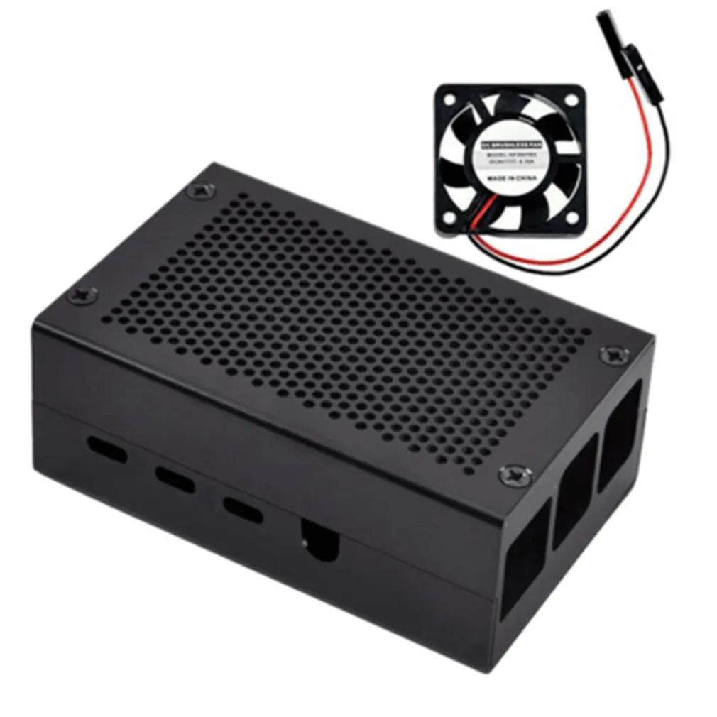 Для Raspberry Pi 4 алюминиевый корпус черный корпус Серебряная коробка металлический корпус для RPI 4 Модель B запасная ручка