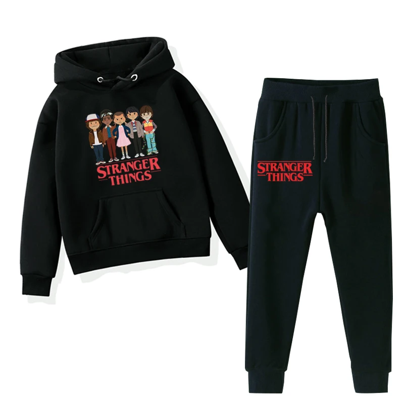 

Stranger Things Boys Girls Clothes Set 2019 New Autumn Winter Sweatshirt Casual Kids Suit Children Baby Hoodies+pant 2pcs 2-14t