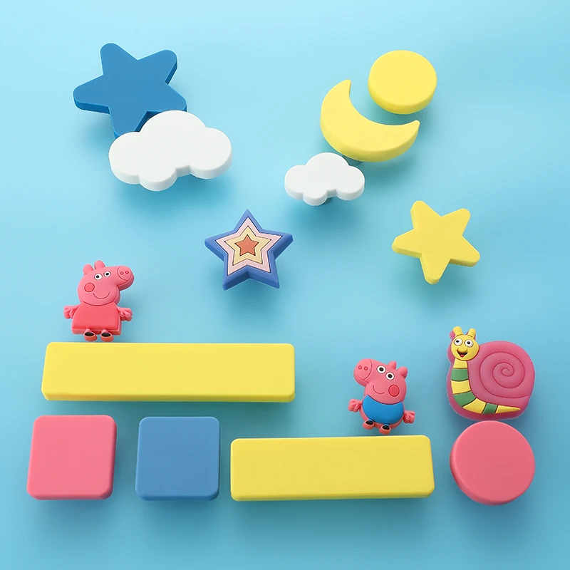 

Cartoon Soft Cabinet Handle Colorful Drawer Handle For Children Room Pull Knob Handle Not Collision Handle For Kindergarten