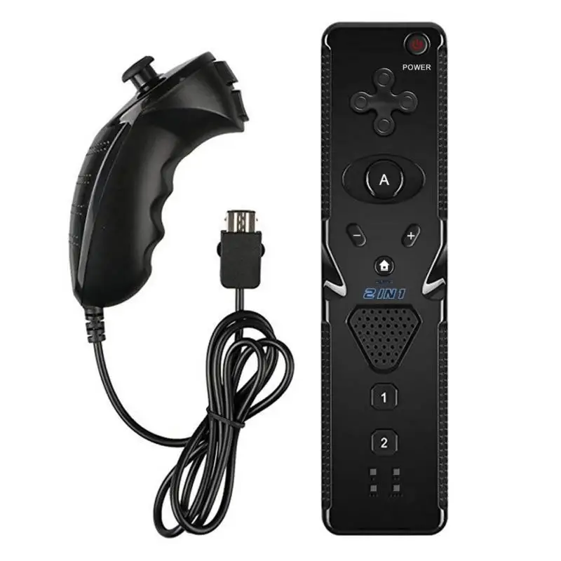 new 1pcs Built-in Motion Plus Remote Controller for Wii Gamepad With Silicone Case and Hand Strap for wii command 