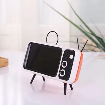 

Creative Retro Tv Style Mobile Phone Bracket Card Wireless Speaker Outdoor Wireless Audio Professional