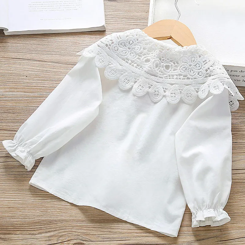 Chemisier Blanc Manches Longues Fille 7-8 Ans (128 Cm) - Neuf Avec Petits Défauts, Thème Noël