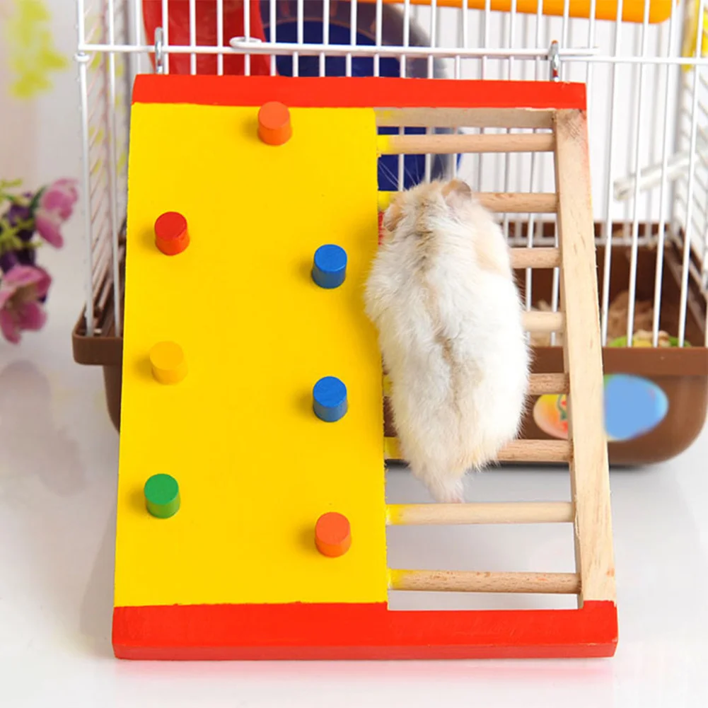 

Wooden Non Toxic Rest Rat Fun Guinea Pig Play Lightweight Small Pet Multi Purpose Climbing Ladder Hamster Toy Squirrel Colorful