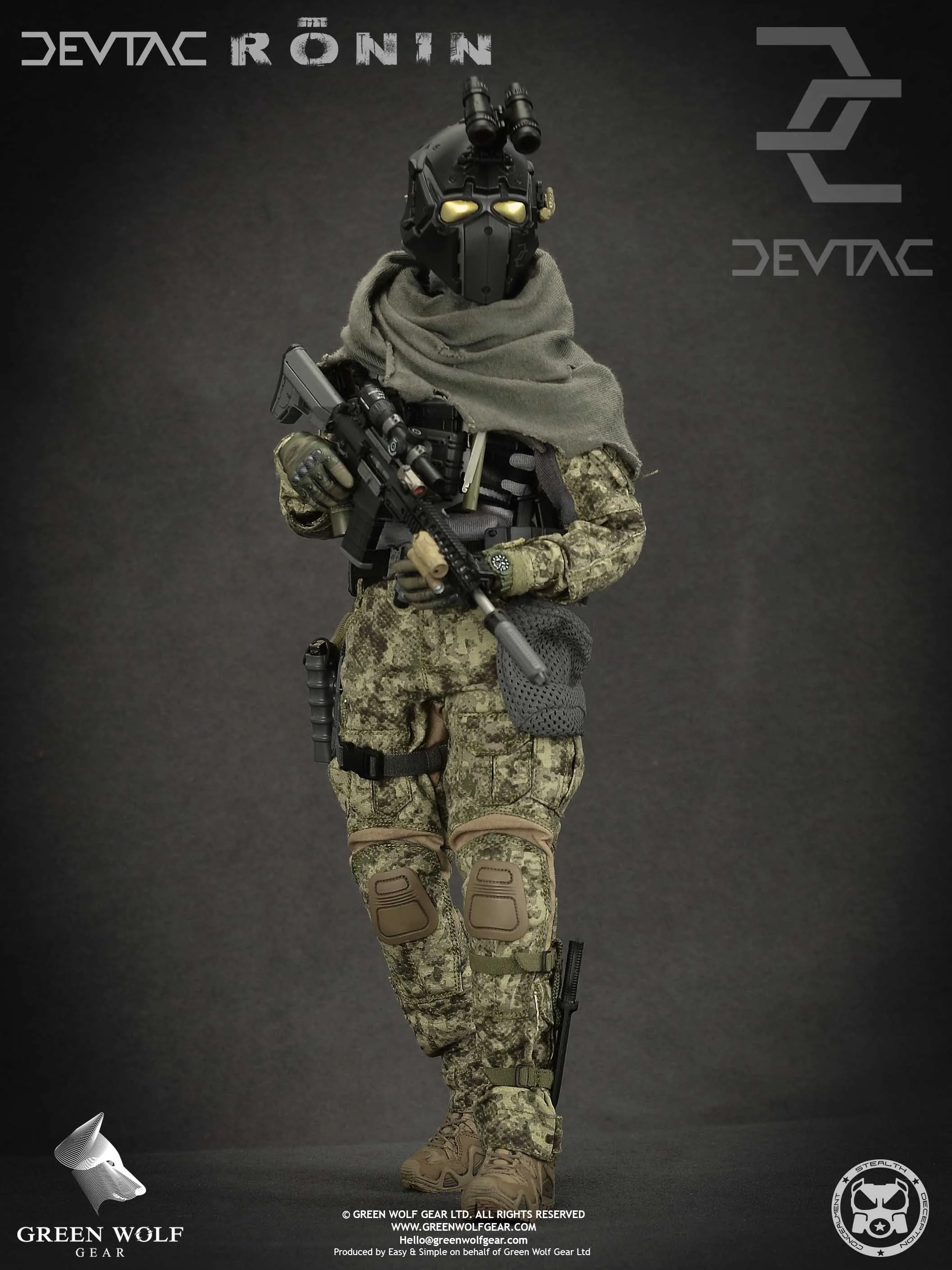 Легко и просто ЗЕЛЕНЫЙ ВОЛК ES 1:6 GWG007 DEVTAC Ронин солдат фигурка коллекция подарки
