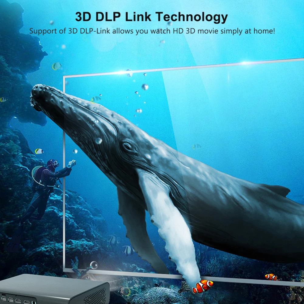 Thundeal новая технология DLP T615 проектор 1200 Ansi мультикубик для смартфона может