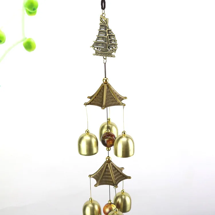 Double Layer Pegasus Lucky Feng Shui House Protection Alloy Feng Shui Wind Chime Anti-theft Doorbell Car Pendant Wholesale