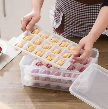 

1pc Clear Kitchen Dumpling Fish Food Storage Box Crisper Refrigerator Case Preservation Food Container Dumpling-Box Kitchen Tool