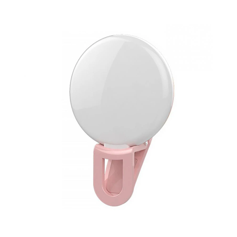 Портативный Selfie Flash Led камера клип порошок белый для Meizu 7 E2 M6 Note M6s M8c 15 15 Lite M8 Note 16th Plus 16 E3 X8 - Цвет: Розовый