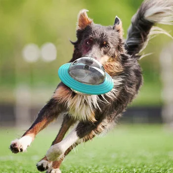 

Dog Treat Ball UFO Food Dispenser Puzzle Slow Feeder Ball Interactive Dog Disk Toy Interactive Treat Dog Toys