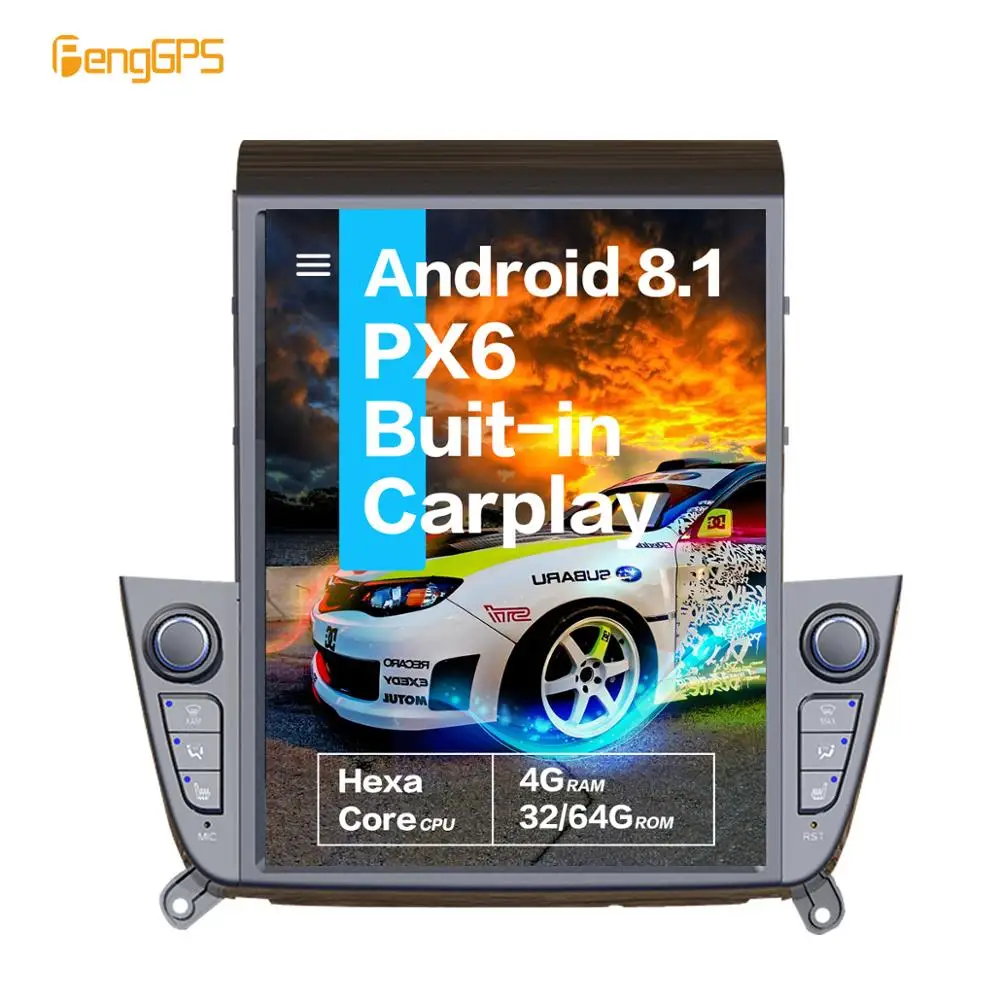 10," Тесла Android 8,1 PX6 4+ 32 ГБ Голосовое управление встроенный CARPLAY автомобильный радиоприемник для hyundai IX35 gps навигация без dvd