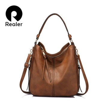 

REALER handbags women shoulder crossbody bag female casual large totes high quality artificial leather ladies hobo messenger bag