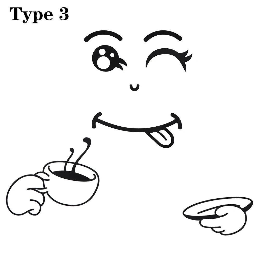 Новинка, горячая Распродажа, милая наклейка на холодильник, счастливое вкусное лицо, кухонная настенная виниловая наклейка на холодильник, s художественная Наклейка на стену, домашний декор - Цвет: 3