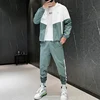 Dropshipping Patchwork Hip Hop Casual Men's Sets 2022 Korean Style 2 Piece Sets Clothes Men Streetwear Fitness Male Tracksuit ► Photo 3/6