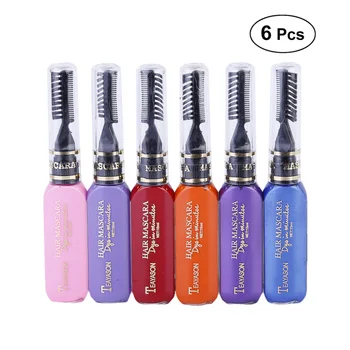 

6PCS Temporary Hair Coloring Chalk Hair Dye Colorful Sticks Great For Dress Up Performance Costumes Halloween Christmas Party