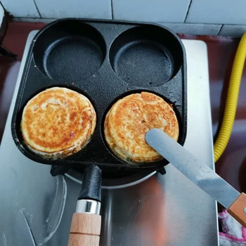 

4-hole Omelet Pan for Burger Eggs Ham PanCake Maker Frying Pans Non-stick Wok No Oil-smoke Breakfast Grill Cooking Pot new