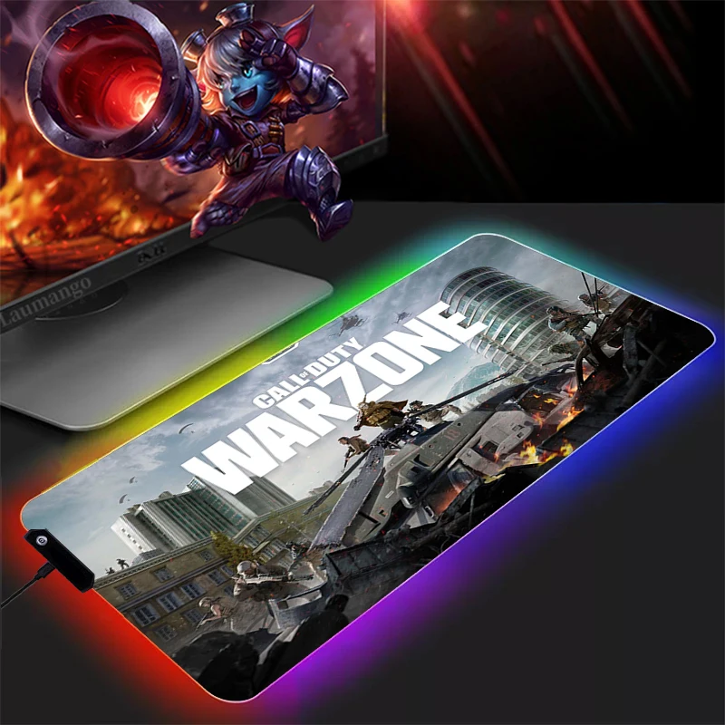 RGB Call Of Duty Warzone Mouse Pad Gaming Accessories Gamer PC Desk Mat Laptop Keyboard Table 900X400 Carpet Computer Mousepad | Компьютеры