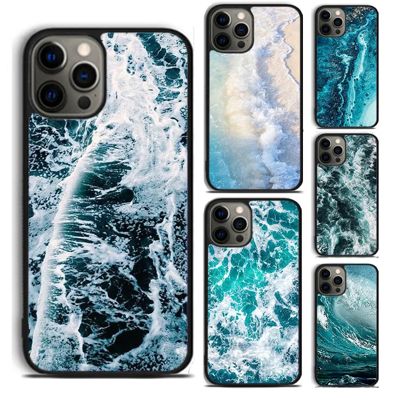Custodia Per Telefono Blue Sea Ocean Waves Per Iphone 15 11 12 13 14 Pro Max Xs Xr 8 7 Plus Coque
