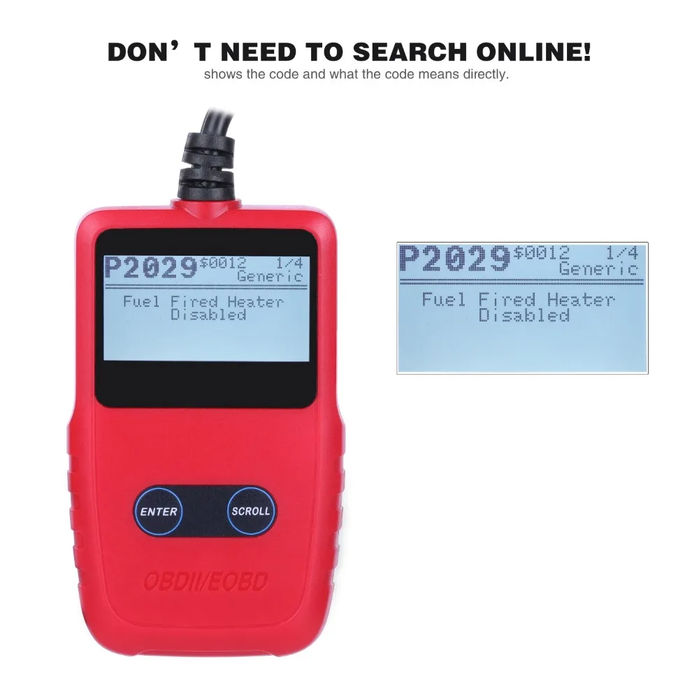VC309 OBDII/EOBD считыватель кодов автомобиля диагностический универсальный OBD2 сканер портативный автоматический диагностический инструмент