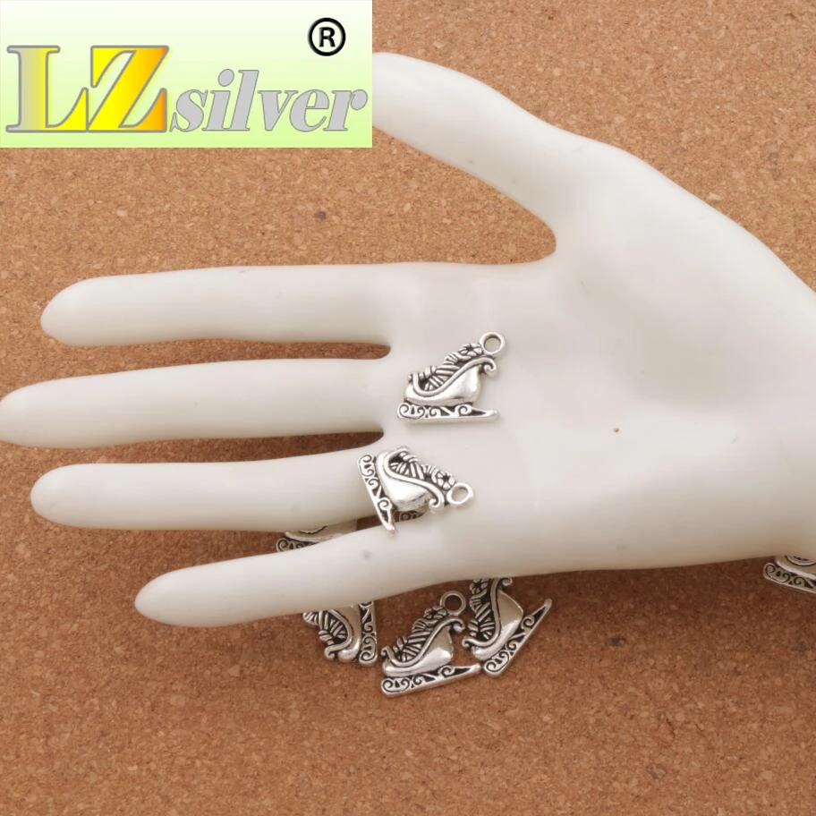 Santa Sleigh Full of Gift Charm Beads Pendants 18.6x17mm 100pcs zinc alloy Fit Bracelets Necklace Earrings L786