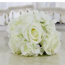 1 шт., свадебный цветок, искусственные розы, цветы гортензии, свадебный букет, помолвка, Свадебная вечеринка, декор невесты, искусственный цветок
