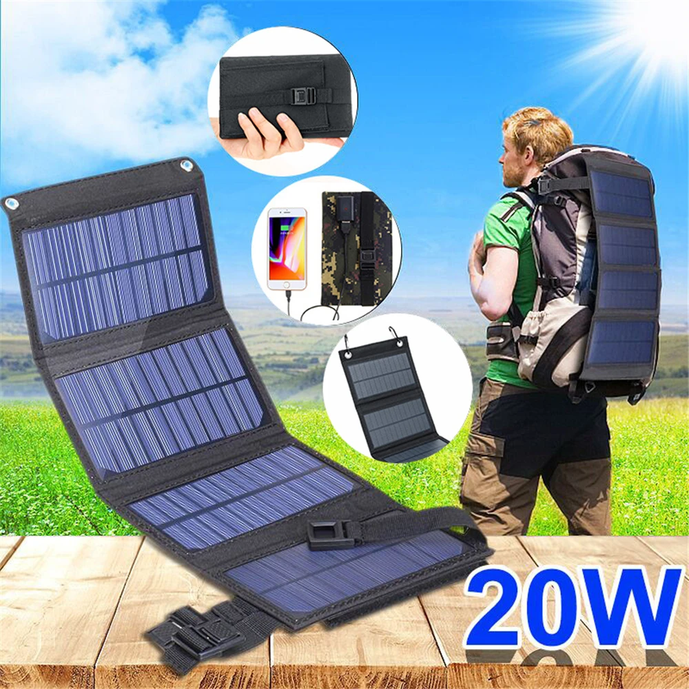 USB Ports 20W Solar Charger Foldable Portable Solar Phone Charger with SunPower Solar Panel Compatible forTravel picnic outdoor fgm240128d fwx1ccw lcd panel new compatible ones