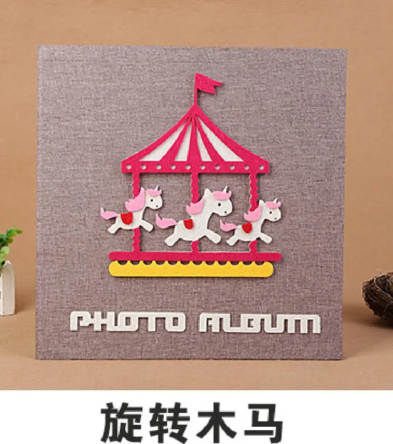 xuanzhuanmuma DIY мультфильм пара альбом качество фланелет льняные Фотоальбомы для семейной свадьбы 18 дюймов скрапбук Детские фотографии книга памяти - Цвет: xuanzhuanmuma