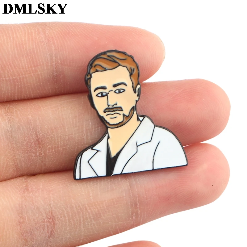 20 шт./лот DMLSKY Анатомия ТВ-шоу шпильки Derek пастырь мультфильм эмаль на булавке для одежды шпильки Зажигалка интересного дизайна значок M3944