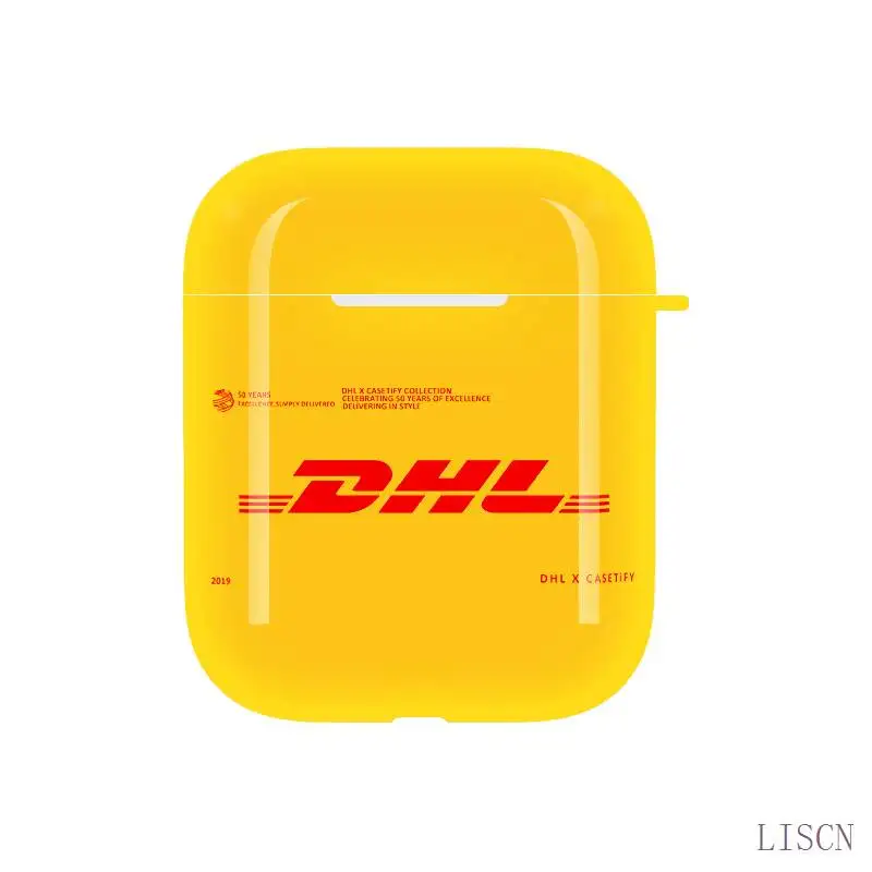 Модный чехол для наушников с DHL узором для Apple AirPods 1, 2, чехол для наушников с Bluetooth для Airpods 1, 2, Ультратонкий Мягкий чехол из ТПУ